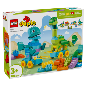 Productfoto van 10451 LEGO® DUPLO® Stad 3-in-1 dinosaurussen op wielen